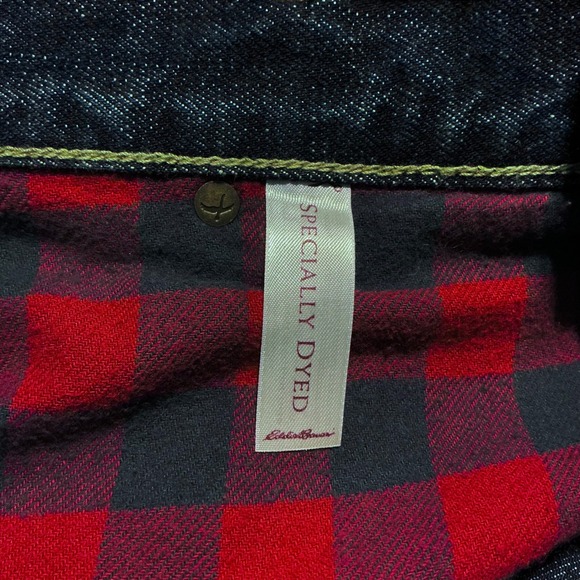 Eddie Bauer Men's 42x34 Relaxed Fit Dark‎ Wash Flannel Lined Denim Jeans - Picture 7 of 13